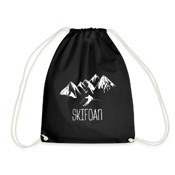 skifahren skifoan - Turnbeutel - Schwarz - Vorne
