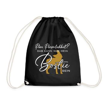 Bostie Boston Terrier pure Persönlichkeit - Turnbeutel - Schwarz - Vorne