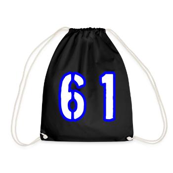 61 Zahl Symbol - Turnbeutel - Schwarz - Vorne