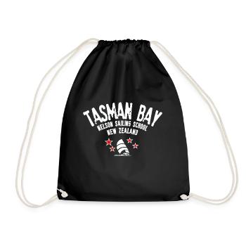 Tasman Bay Nelson sailing school - Drawstring Bag - black - Front