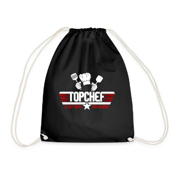 It's Dad who Cooks - Drawstring Bag - black - Front