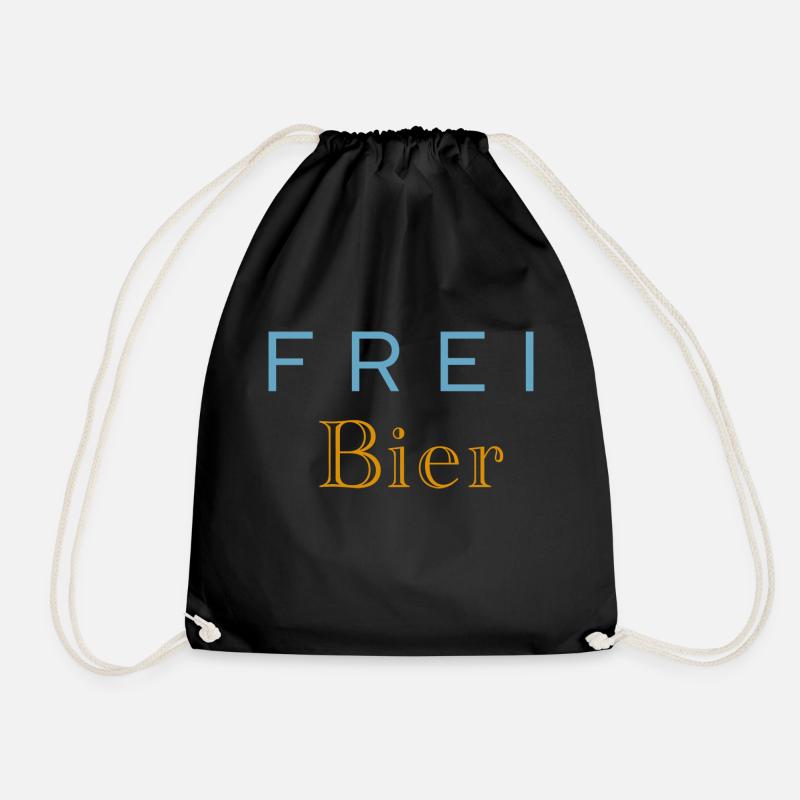 FREI Bier lichte schrift - Turnbeutel - Schwarz
