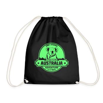 Koala - Australia - Australien - Turnbeutel - Schwarz - Vorne