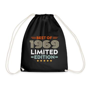 Retro 1963 Vintage Gift 61st Birthday 61 Years - Drawstring Bag - black - Front