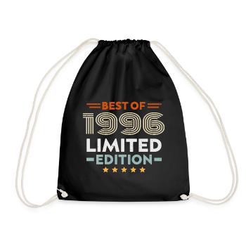Retro 1996 Vintage Geschenk 28. Geburtstag 28 Jahre - Turnbeutel - Schwarz - Vorne