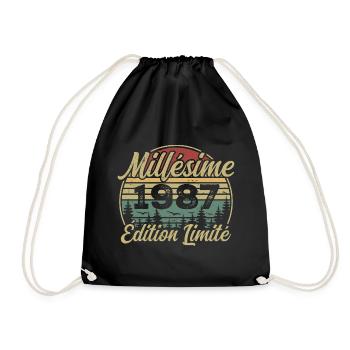 Millésime 1987 - Cadeau Pour le 37e Anniversaire - Sac de sport léger - noir - Devant