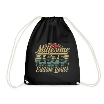 Millésime 1975 - Cadeau Pour le 49e Anniversaire - Sac de sport léger - noir - Devant