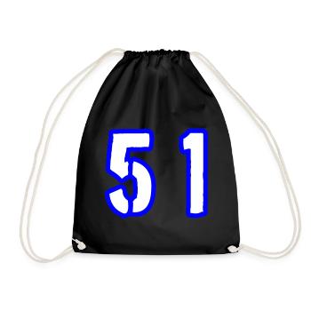 51 Zahl Symbol - Turnbeutel - Schwarz - Vorne