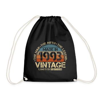 1993 Vintage né homme mythe légende - Sac de sport léger - noir - Devant