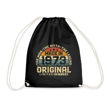 1973 Vintage né homme mythe légende - Sac de sport léger - noir - Devant
