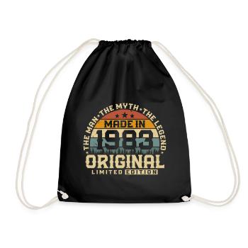 1983 Vintage né homme mythe, légende - Sac de sport léger - noir - Devant