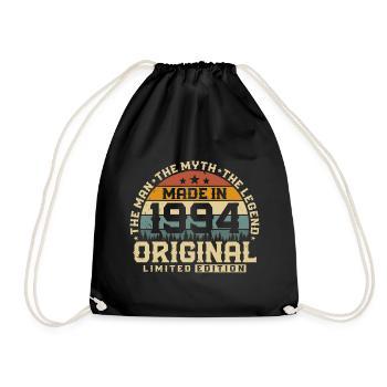 1994 Vintage Born Man Myth Legend - Drawstring Bag - black - Front
