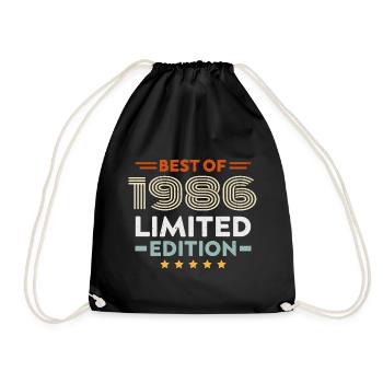 Retro 1986 Vintage Gift 38th Birthday 38 Years - Drawstring Bag - black - Front