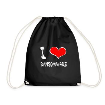 J'aime le ransomware - Sac de sport léger - noir - Devant