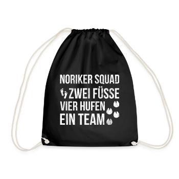 Pferd Noriker Pferde - Turnbeutel - Schwarz - Vorne