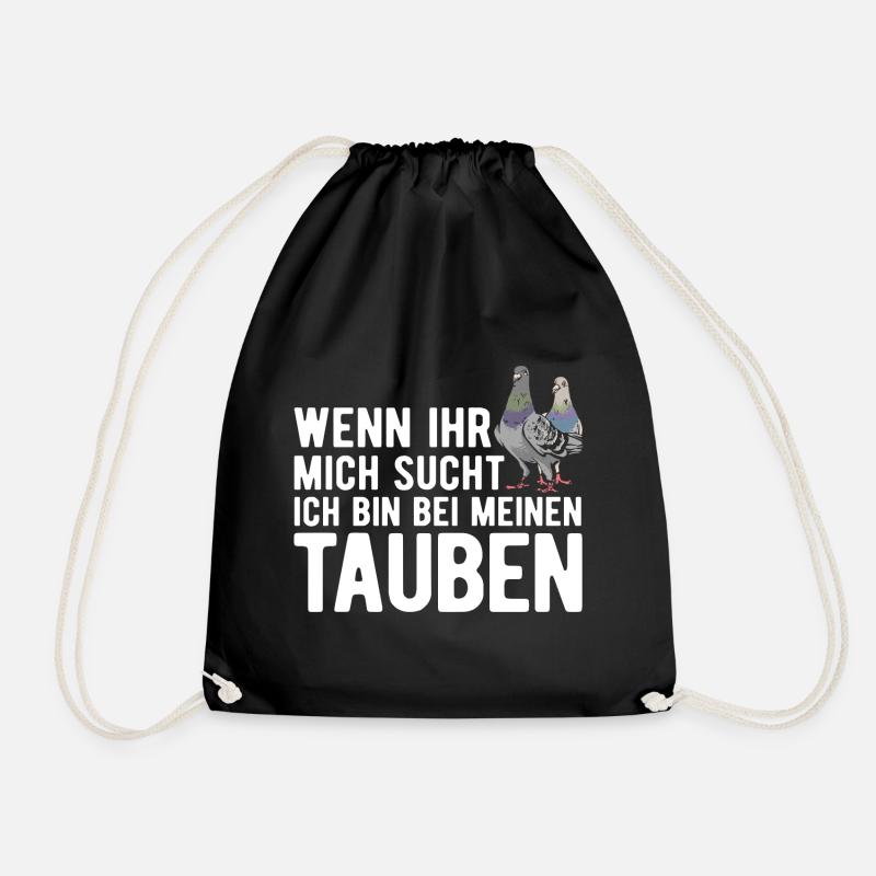 Taube Tauben Vogel - Turnbeutel - Schwarz