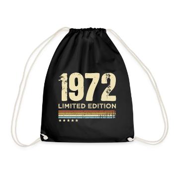 51st Birthday 51 Years Retro Limited Edition 1972 - Drawstring Bag - black - Front