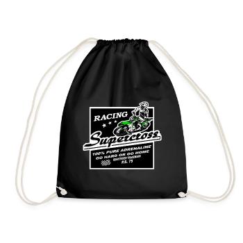 Supercross - Moto Cross - Motocross - Drawstring Bag - black - Front