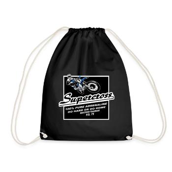 Supercross - Moto Cross - Motocross - Turnbeutel - Schwarz - Vorne
