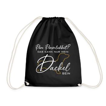 Mein Dackel ist die pure Persönlichkeit - Turnbeutel - Schwarz - Vorne