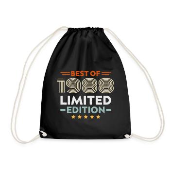 Retro 1988 Vintage Gift 36th Birthday 36 Years - Drawstring Bag - black - Front