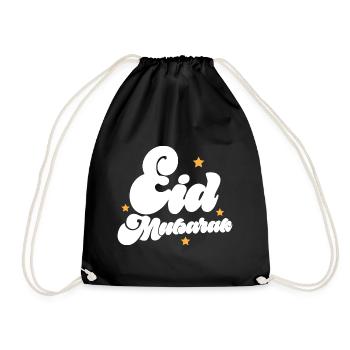 Eid Mubarak - Drawstring Bag - black - Front