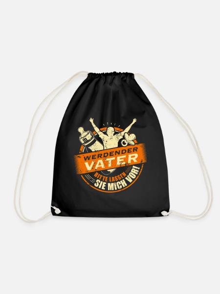 Family Design werdender Vater Farbset 2 - Turnbeutel - Schwarz