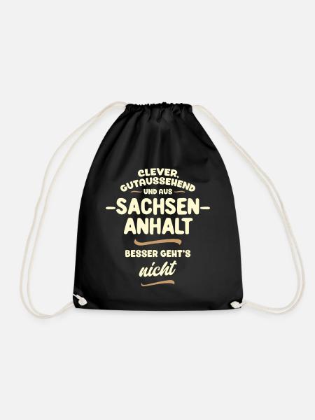 Clever, gutaussehend und aus Sachsen-Anhalt - Turnbeutel - Schwarz