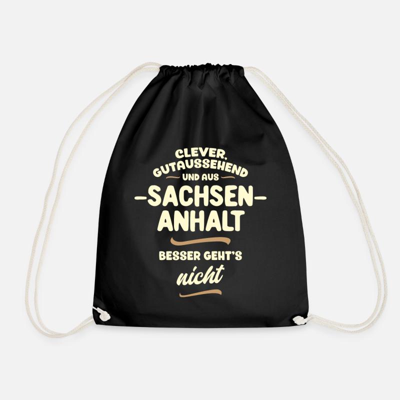 Clever, gutaussehend und aus Sachsen-Anhalt - Turnbeutel - Schwarz