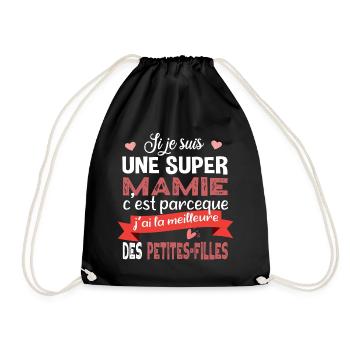 Mamie Grand Mère Mamy Petite-fille Famille Humour - Sac de sport léger - noir - Devant