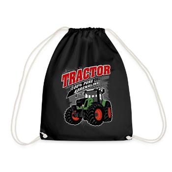 Traktor - Schlepper - Landwirt - Bauer - Turnbeutel - Schwarz - Vorne