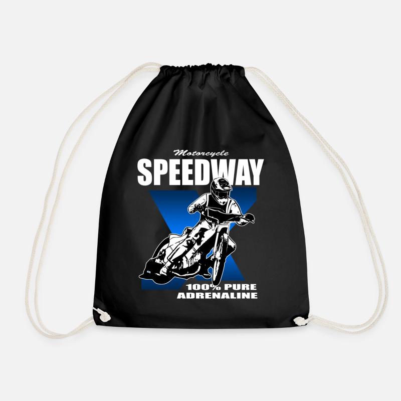 Speedway - Motorcycle Speedway - Drawstring Bag - black