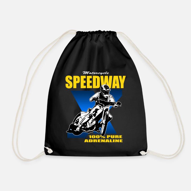 Speedway - Motorcycle Speedway - Drawstring Bag - black