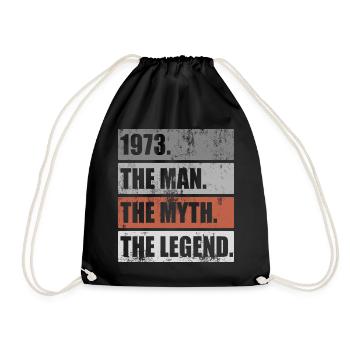Né en 1973 Homme Mythe Légende Anniversaire - Sac de sport léger - noir - Devant