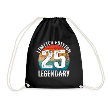 Happy Birthday - 25. Geburtstag Limited Edition - Turnbeutel - Schwarz - Vorne