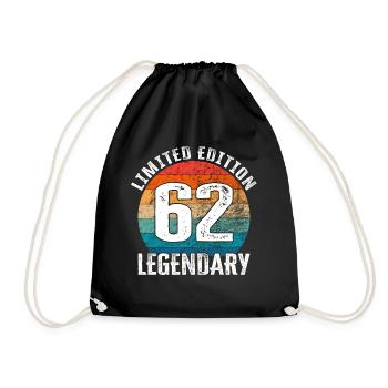 Happy Birthday - 62nd Birthday Limited Edition - Drawstring Bag - black - Front