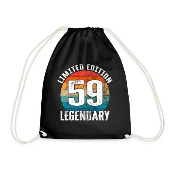 Happy Birthday - 59th Birthday Limited Edition - Drawstring Bag - black - Front