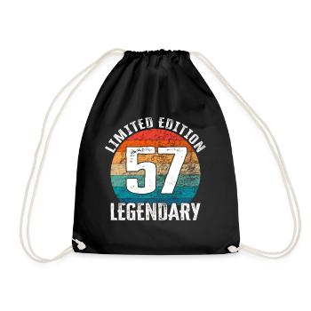 Happy Birthday - 57th Birthday Limited Edition - Drawstring Bag - black - Front