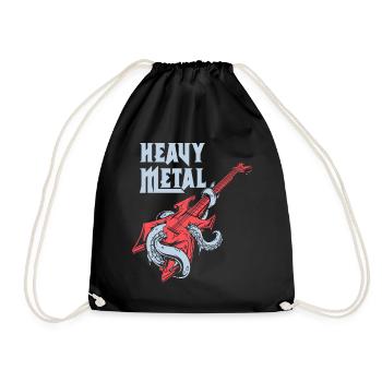 Heavy Metal Gitarre Musik Musiker Rock Roll - Turnbeutel - Schwarz - Vorne