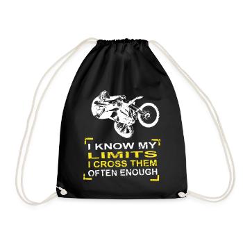 Moto Cross - Motocross - Supercross - Drawstring Bag - black - Front