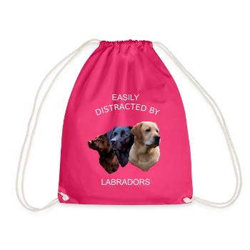 FACILEMENT DISTRAIT PAR LES LABRADORS, LABRADOR RETRIEVER - Sac de sport léger - fuchsia - Devant