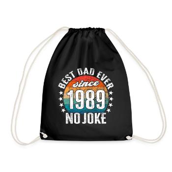 Bester Papa der Welt seit 1989 Kapitän - Turnbeutel - Schwarz - Vorne