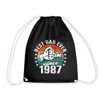 Meilleur papa du monde depuis 1987 Fête des Pères - Sac de sport léger - noir - Devant