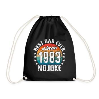 Bester Papa der Welt seit 1983 No Joke - Turnbeutel - Schwarz - Vorne