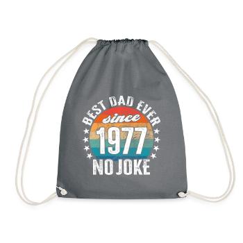 Bester Papa der Welt seit 1977 No Joke - Turnbeutel - Grau - Vorne
