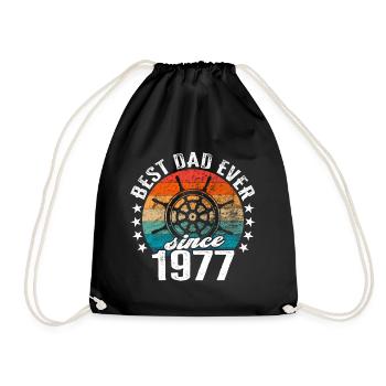 Best dad in the world since 1977 captain - Drawstring Bag - black - Front