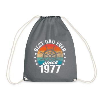 Bester Papa der Welt seit 1977 Kapitän - Turnbeutel - Grau - Vorne