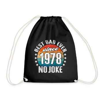 Bester Papa der Welt seit 1978 No Joke - Turnbeutel - Schwarz - Vorne