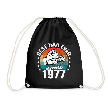 Bester Papa der Welt seit 1977 Vatertag - Turnbeutel - Schwarz - Vorne