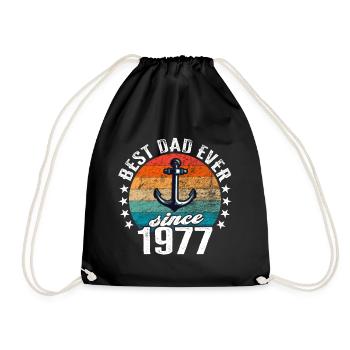Bester Papa der Welt seit 1977 Anker - Turnbeutel - Schwarz - Vorne